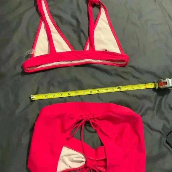 HOT PINK 2 PIECE BIKINI SIZE XL - Picture 3 of 4